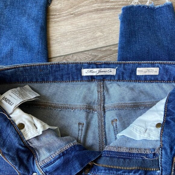 Mavi Sequins Accents Tess High Rise Super Skinny Crop Jean - Picture 9 of 12